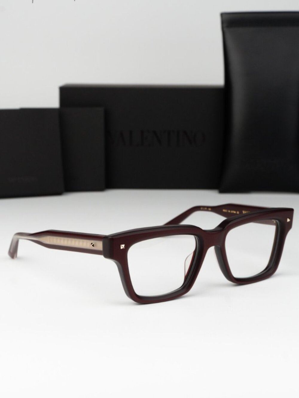 Valentino Women Eyeglasses Burgundy Square V-ESSENTIAL I VLX-121 C NEW AUTHENTIC